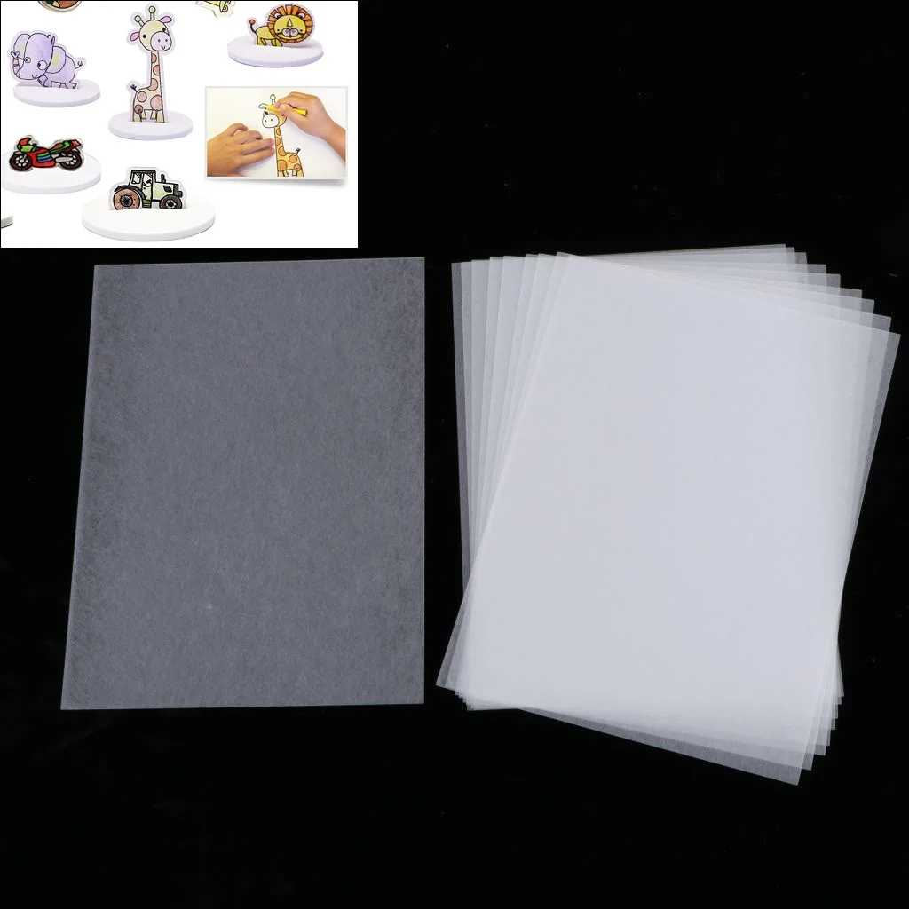 Auihiay Feuilles Plastique Rétractable Imprimables - 12 Feuilles (6 Blancs, 6 Semi-transparents) - 21x29,5 Cm