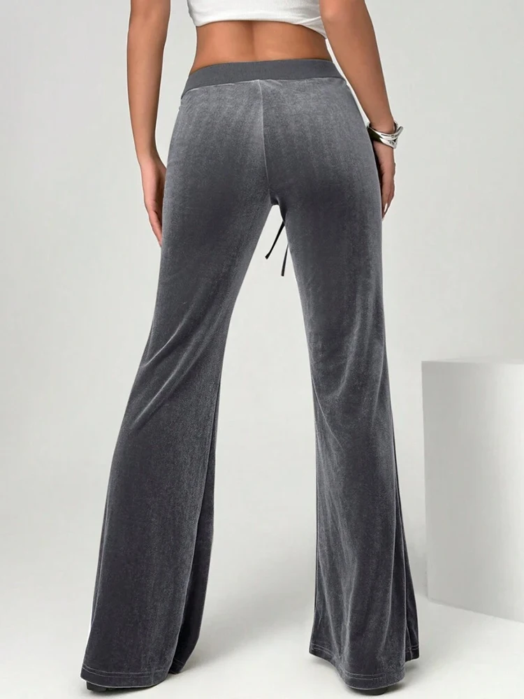 2025 Herbst und Winter Damen Micro-Schlaghosen Slim Fit und Figurformend Lässige Schlaghosen Samthose – Detail 9
