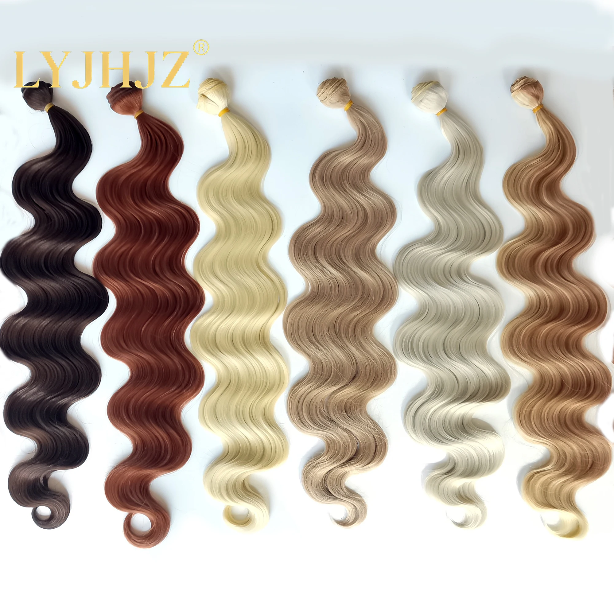 Colorful Body Wave Hair Bundles 613 Piano Blonde Natural Synthetic Hair Extensions Ombre Thick Ponytail Loose Deep Hair Weaving