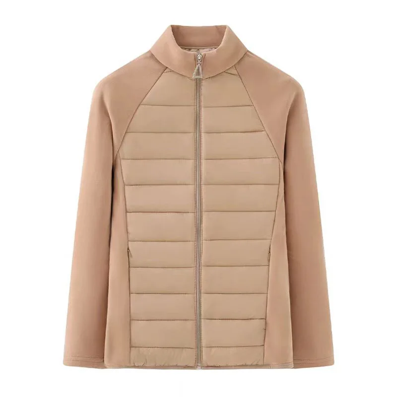 Golf Winter New Product Women's Outdoor Sports Short Jacket Comfortable Splicing Stand up Collar Coat Versatile Slimming Top