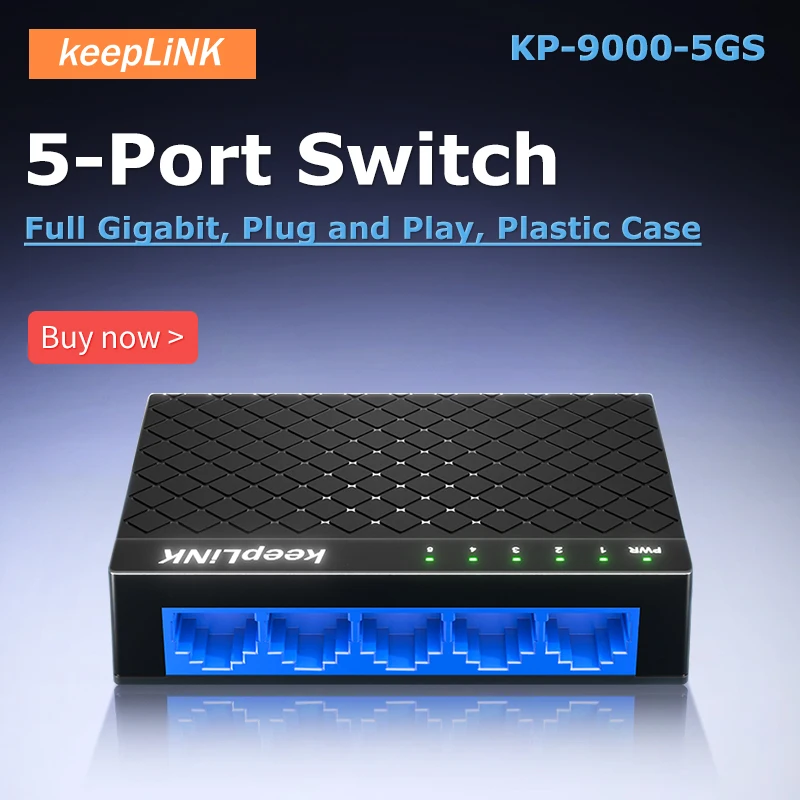 5-Port Full Gigabit Plastic Unmanaged Network Ethernet Switch