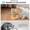 Elevated Cat Dog Bowls 15 degrees Tilted Raised Cat Food Water Bowls Pet Bowls for Cats & Small Dog Wooden Dog Bowl Pet Supplies 5