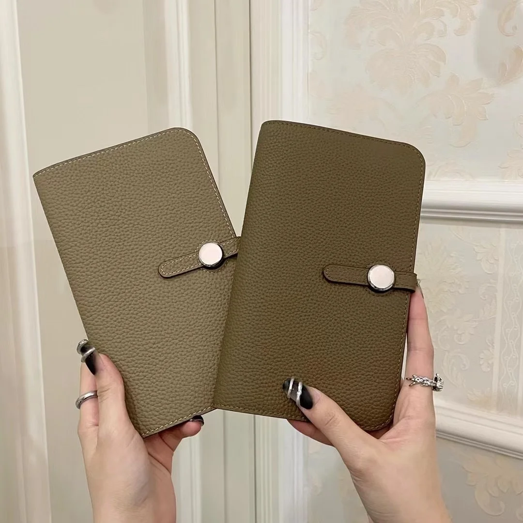 Portafoglio in vera pelle per uomo e donna Borsa per soldi corta in pelle bovina dal design di lusso Hasp Borsa piccola sottile di alta qualità alla moda da donna