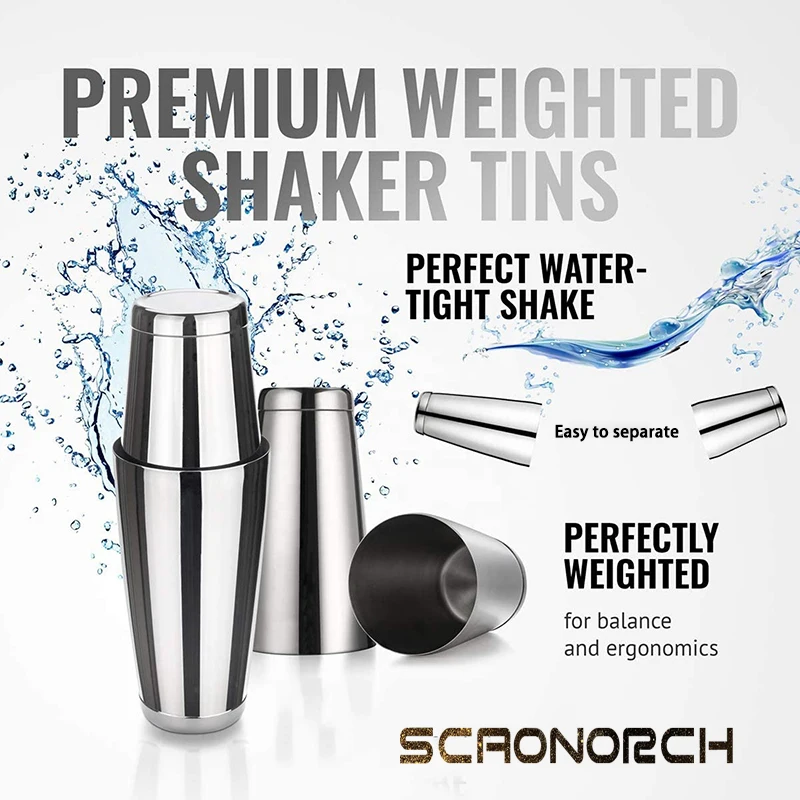 Boston Cocktail Shaker Set Bar Tools Set Martini Bartending Shakers Kit Stainless Steel Bar Accessories Jigger Mixer 750ml/600ml