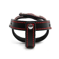 Leder Penis Ring BDSM Testis Bondage Fesseln Erwachsene liefert Penis ring lange Kette Nippel klemmen befestigt BDSM Spielzeug für Männer 2