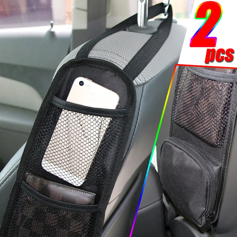 

Car Seat Side Storage Hanging Bag Organizer Auto Seat Side Multi-Pocket Drink Holder Mesh Pocket Car Phone Holder Organizer