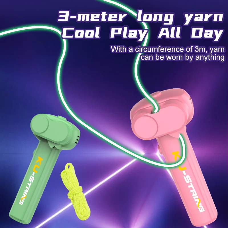 New String Rope Glow in The Dark String Rope Launcher Luminous Portable Handheld String Stress Relief Toy For Adult Party Gift 2