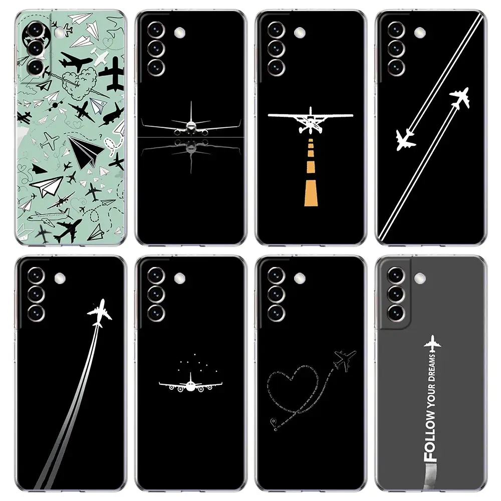 Premium Soft Clear Phone Case with Airplane Design