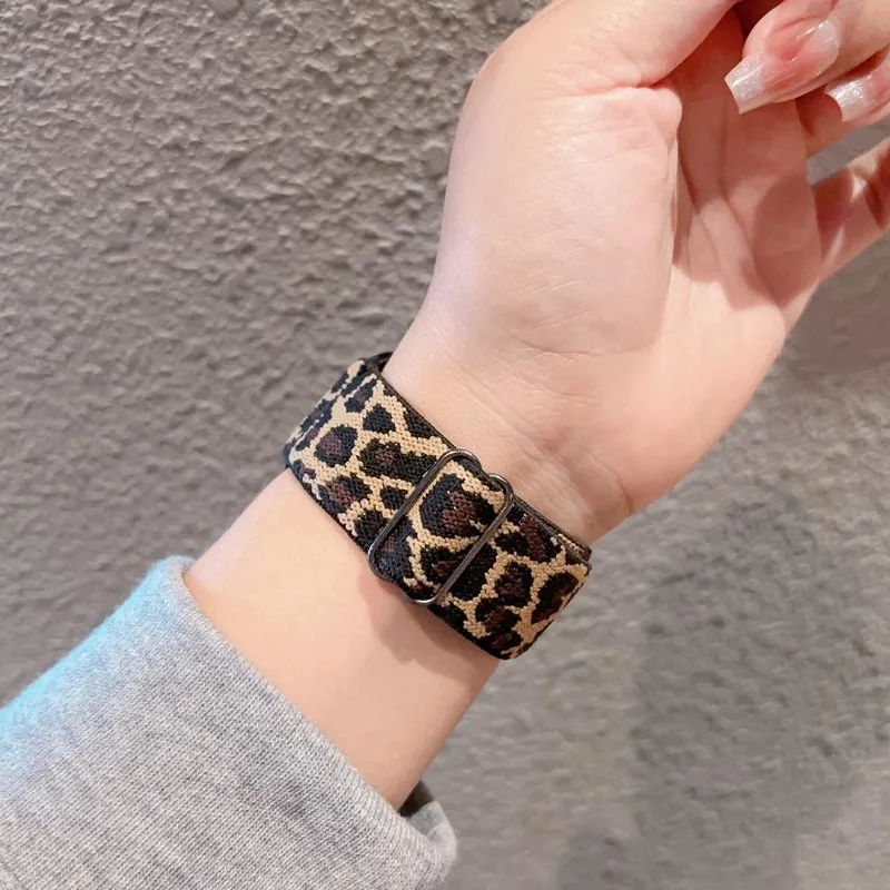 รูปสินค้า สร้อยข้อมือลายเสือดาว ไนลอน สำหรับ Apple Watch ทุกรุ่น