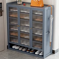 Shoe Storage Stand 8-Tier 3-Door Cabinet Freestanding Organizer Shoe Rack Dustproof Shelf 1