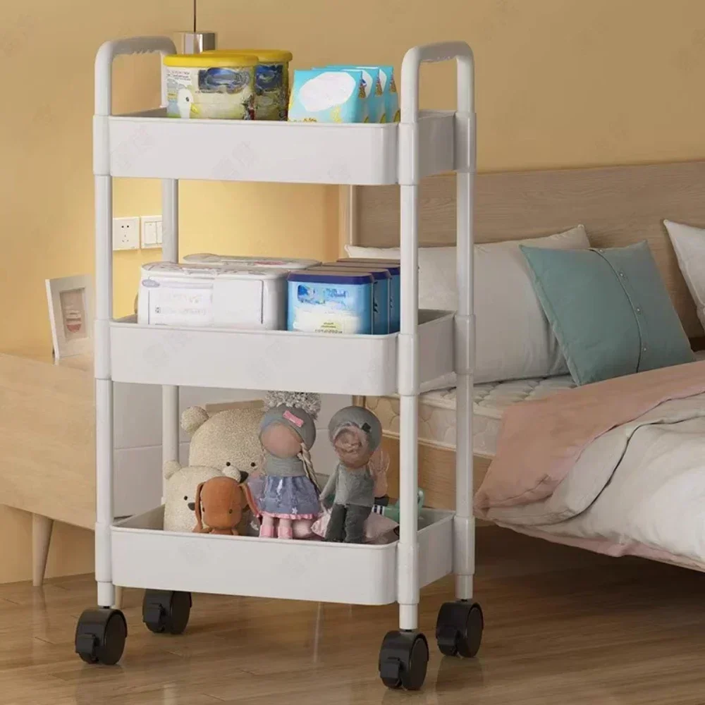 Storage Rack Mobile Trolley Organizer Household Kitchen Multifunctional Cart Wheels
