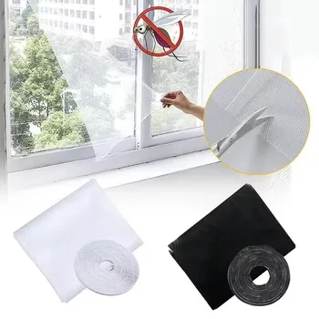 Self Adhesive Mosquito Screen DIY Invisible Window Mesh with Magic Tape Easy Install Bug Proof Netting for Home 1