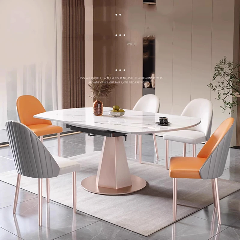 

Living Room Mobile Dining Table Set Modern Accent Foldable Dining Room Sets Nordic Comedores Mesa Y Silla Home Furniture DWH1