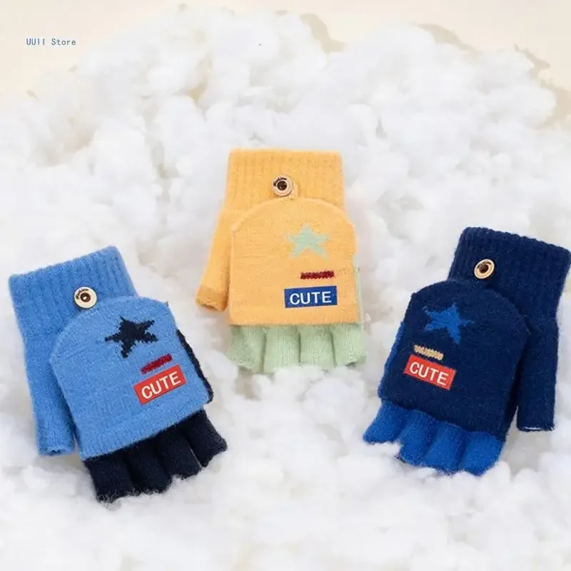 2pcs Warm Half Finger Gloves Cold Weather Knitted Gloves Daily Use for Comfort and in Cold Climates
