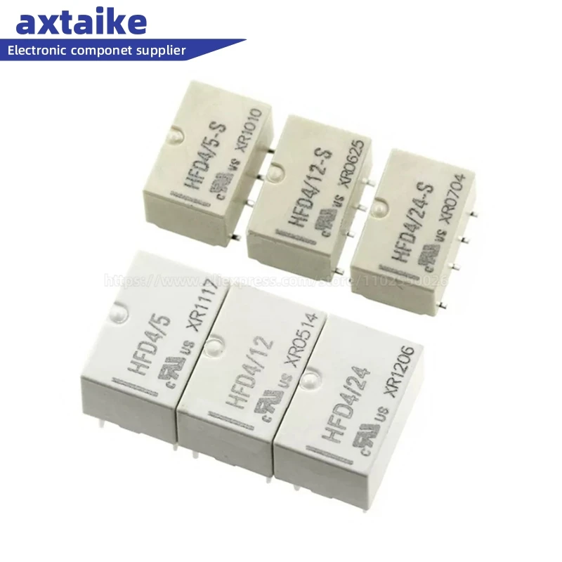 5 Pz Hfd4/3 Hfd4/5 Hfd4/12 Hfd4/24 Hfd4/4.5-S -S1R Hfd4 3V 4.5V 5V 12V 24V Hfd4-V Dip Smd 8Pin 2A Comunicazione Segnale Fai Da Te Relè
