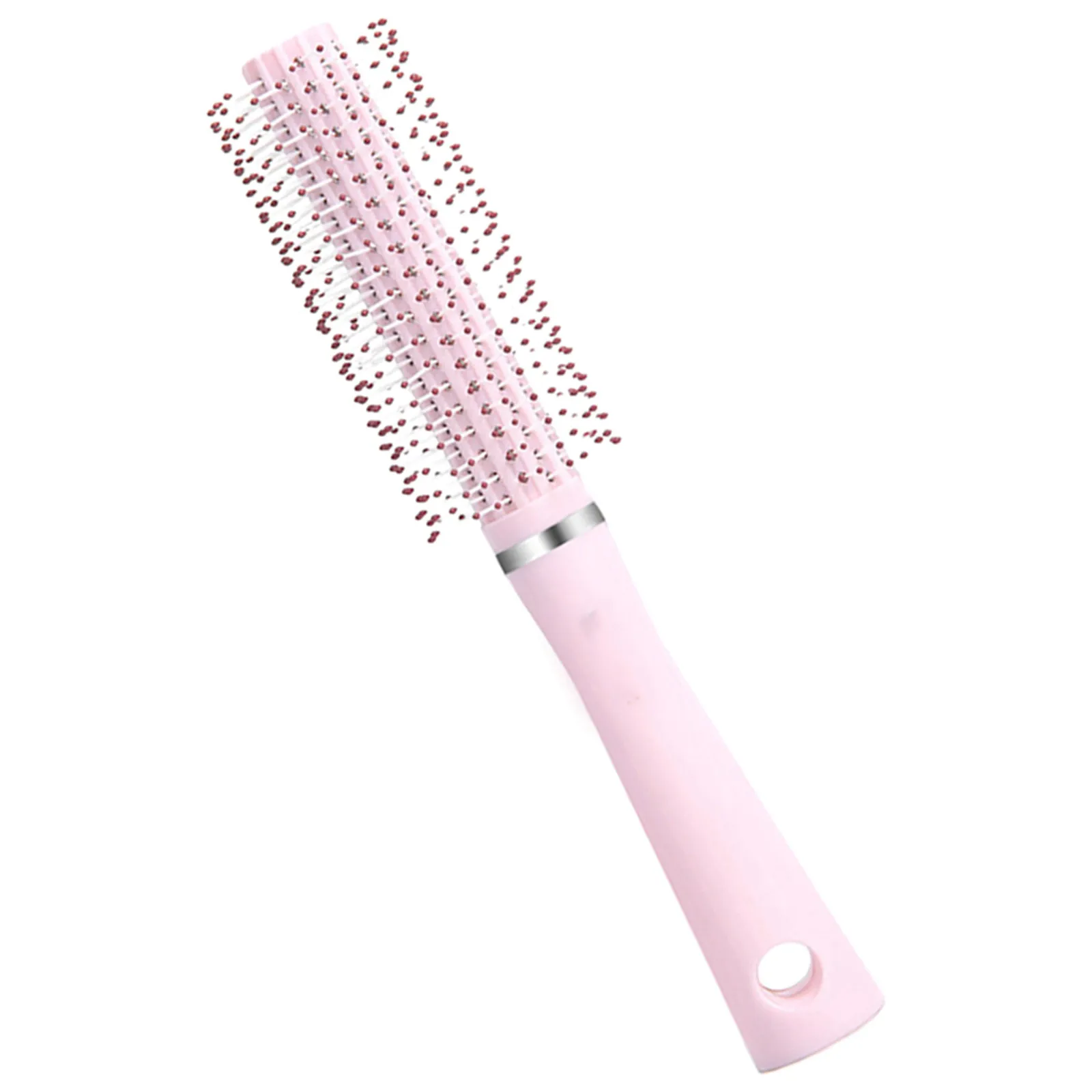 Cylindrical Roller Comb Round Brush Blow Drying Pink Anti Static ...