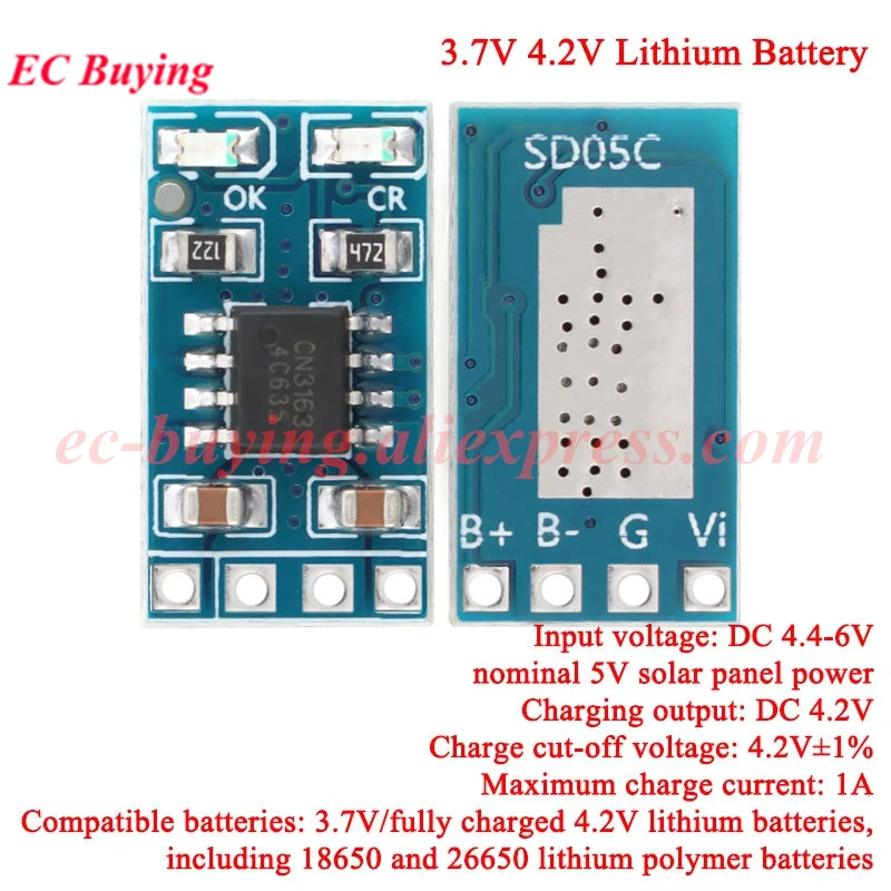 1-20 Stücke MPPT Solar Panel Laderegler 3,7 V 3,2 V 1A 18650 LiPo Li-Ion Lithium-Batterie LiFePO4 Ladegerät Modul Lade Bord – Detail 2