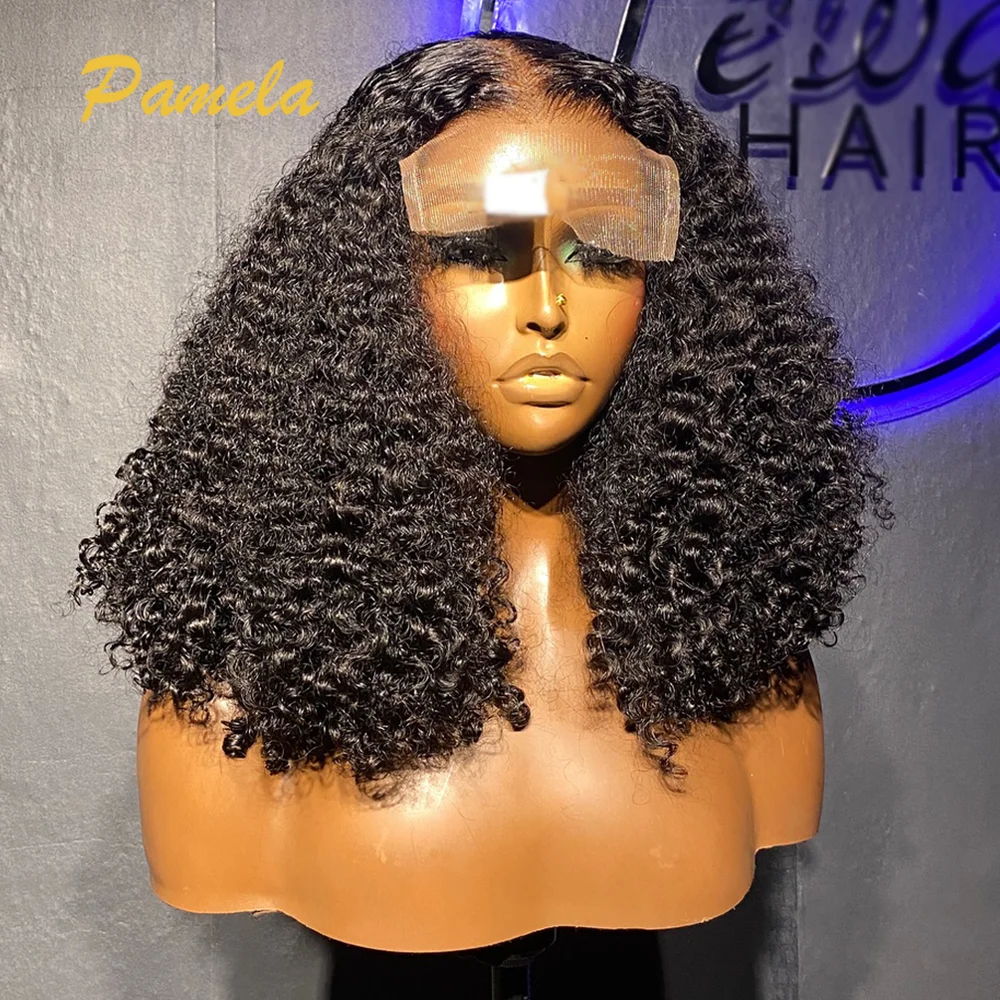 Brazilian 9x6 5x5 Curly Glueless Human Hair Wigs Wear And Go 250% High Density Curly Transparent Lace Frontal Wigs For Women