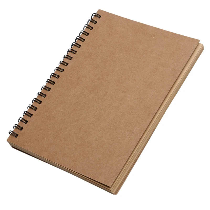 Reeves Retro Spiral Bound Coil Sketch Book Blank Notebook Kraft Sketching Paper Dropship