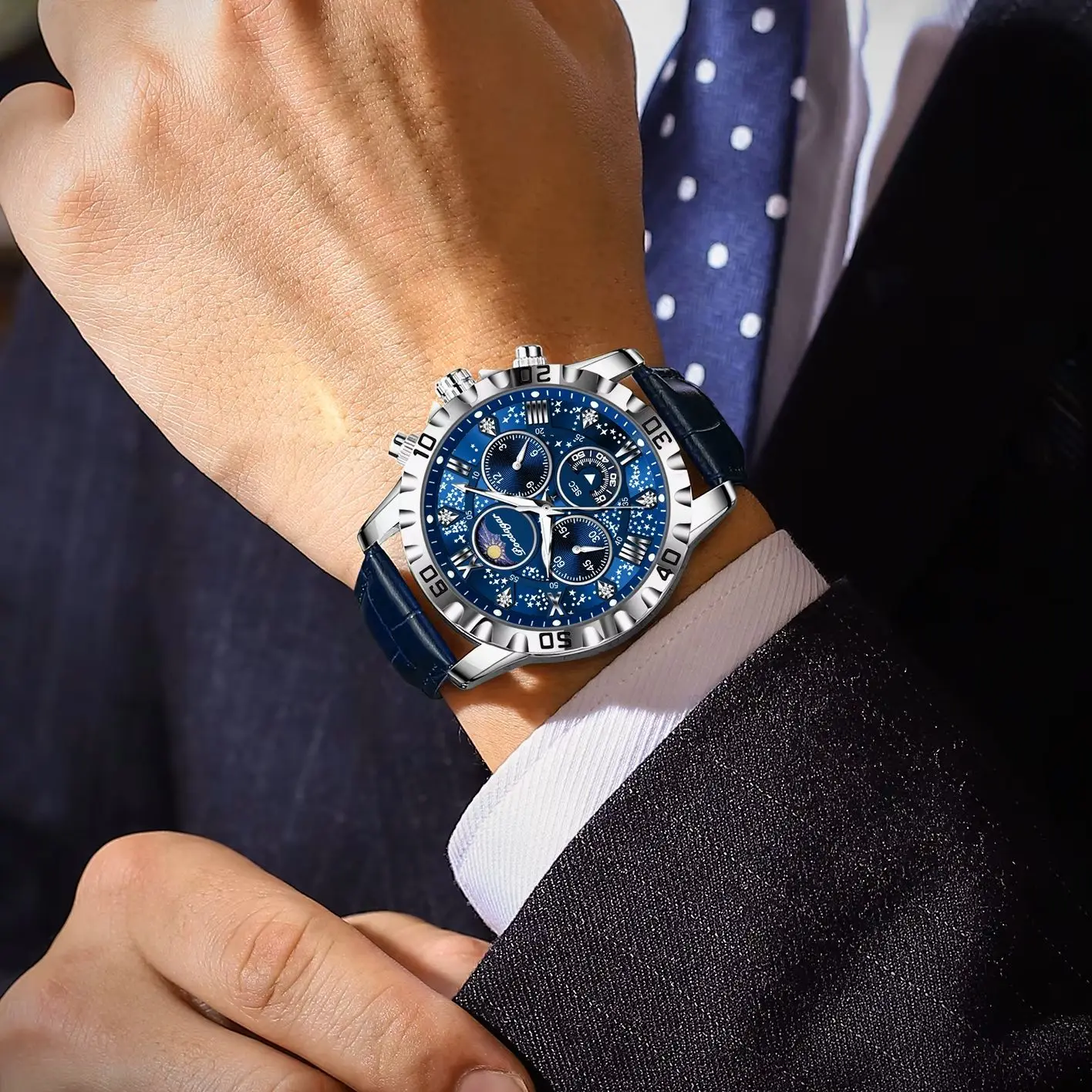 High Quality Watch For Men Sport Quartz Man Wristwatch Waterproof Luminous Chronograph Leather Men's Watches Male Reloj_voghion.com