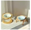 Cat bowl Ceramic saucer bowl Cat food bowl Dog bowl Pet cat plate Cat food bowl Rice bowl High foot protection neck 2