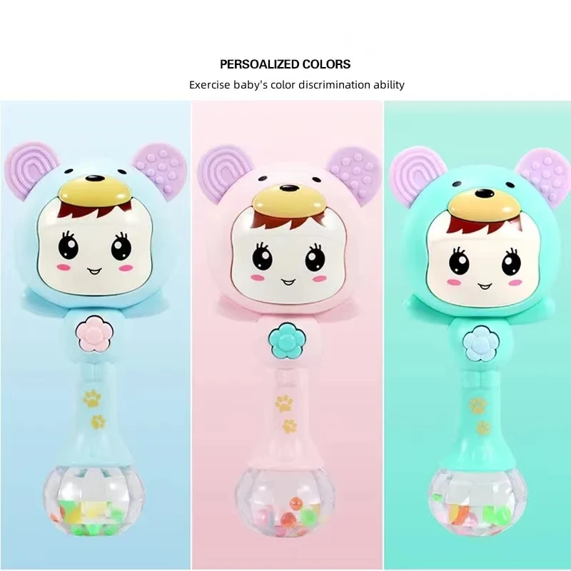 Light baby sound rattle changes with rhythm LED luminous hand rattle music sand hammer baby toy baby toys