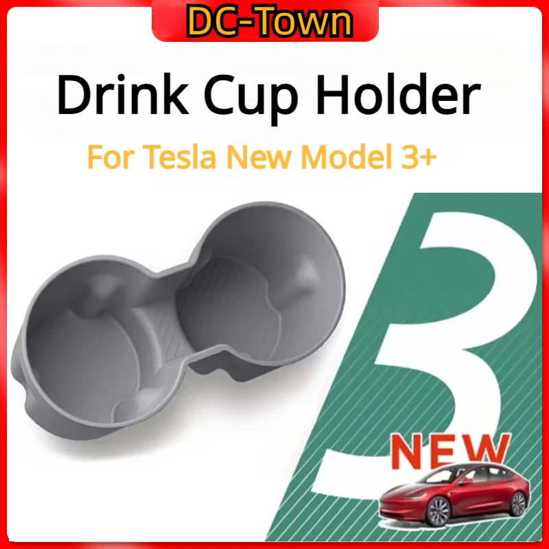 

Drink Cup Holder For 2024 Tesla New Model 3+ Central Control Armrest Box Fixed Water Cup Slot Storage Holder for Model3 Highland