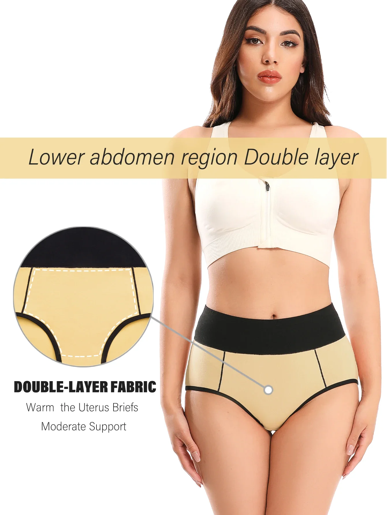 POKARLA Women High Waist Cotton Underwear Comfortable Postpartum C Section Panties Breathable Tummy Control Underpants Plus Size