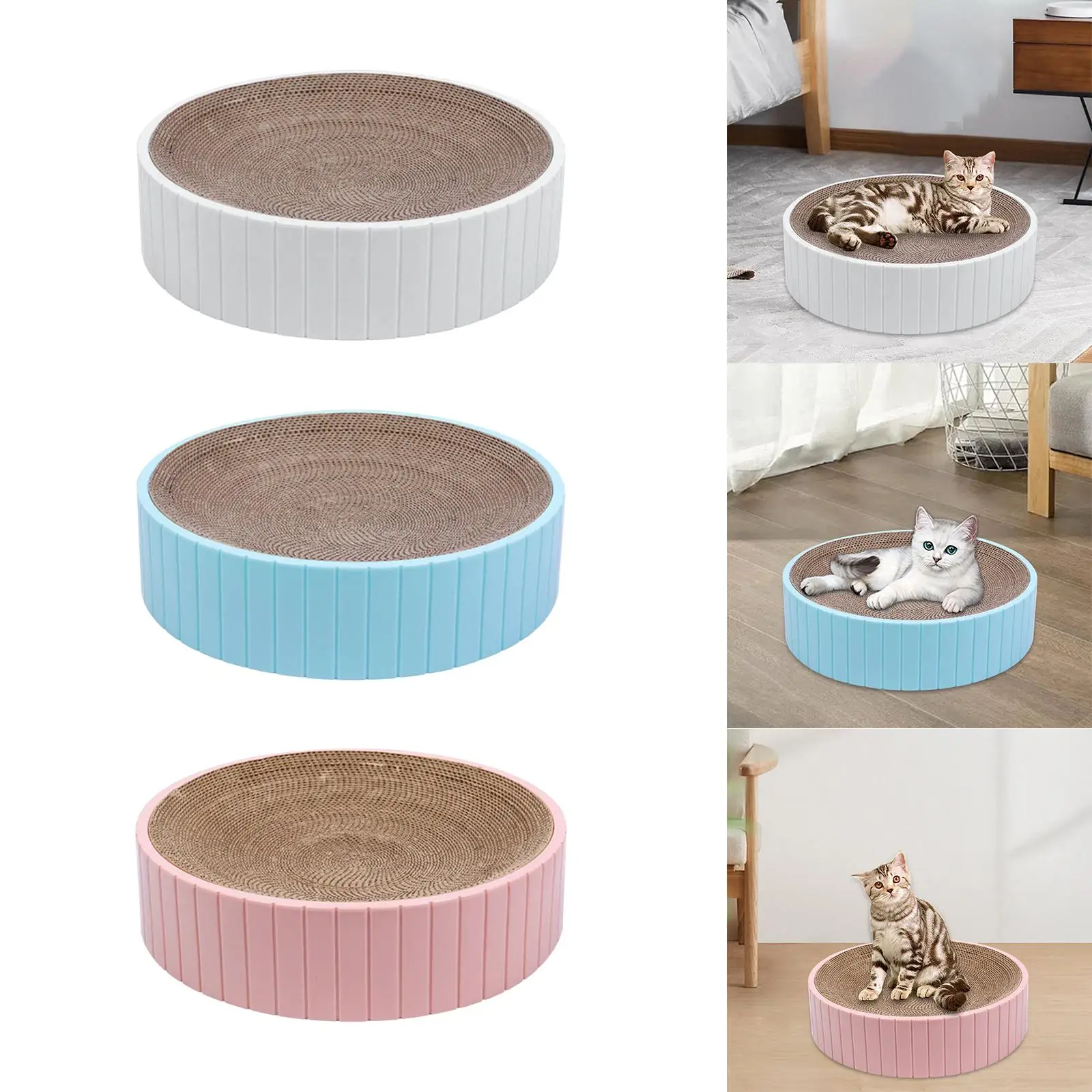 Round Cat Scratcher Bed 12.20Inchx12.20Inchx2.36inch Sofa for Pet Supplies