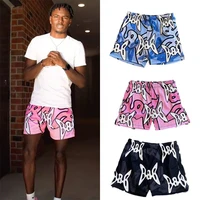 2024 Mesh Breathable Men Shorts GYM Basketball Running Quick-Drying Shorts Baggy Flame Print Fashion Shorts Summer Shorts 1