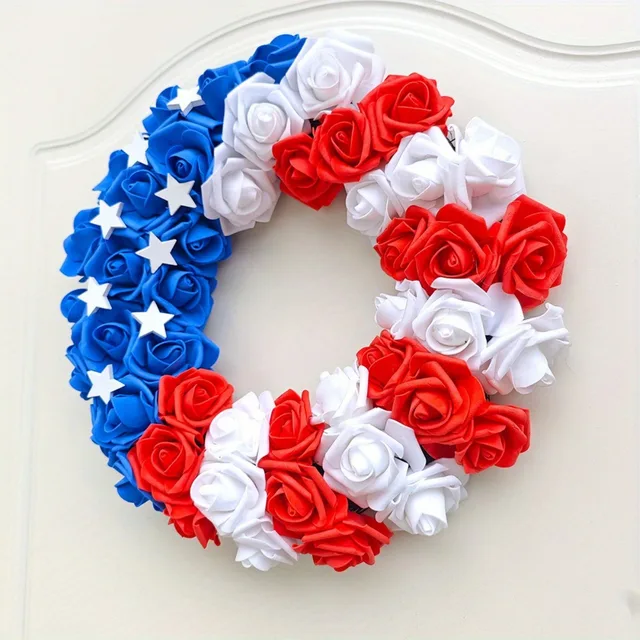 Patriotic American Festival Wreath -15in Handcrafted - Image 6