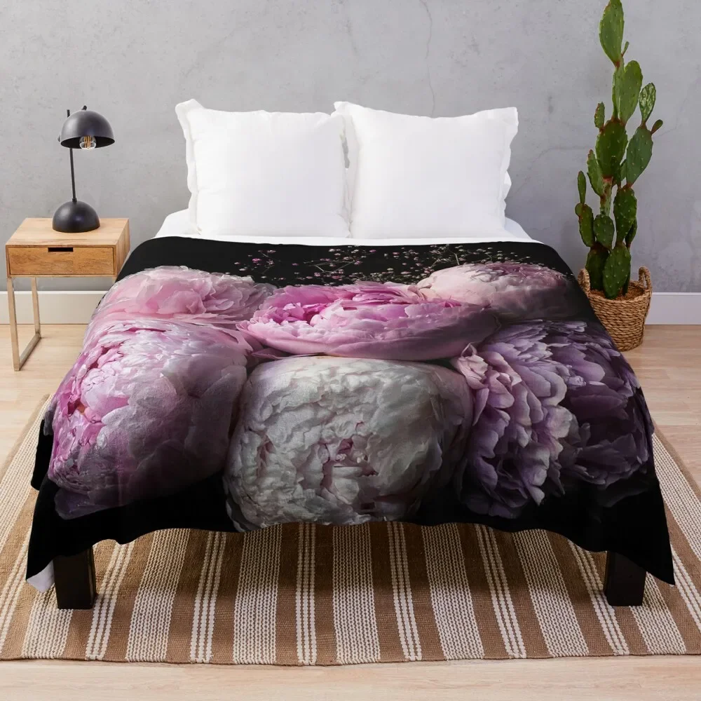 

Одеяло с пионами в розовом цвете, мягкие рождественские подарки, роскошные одеяла для младенцев