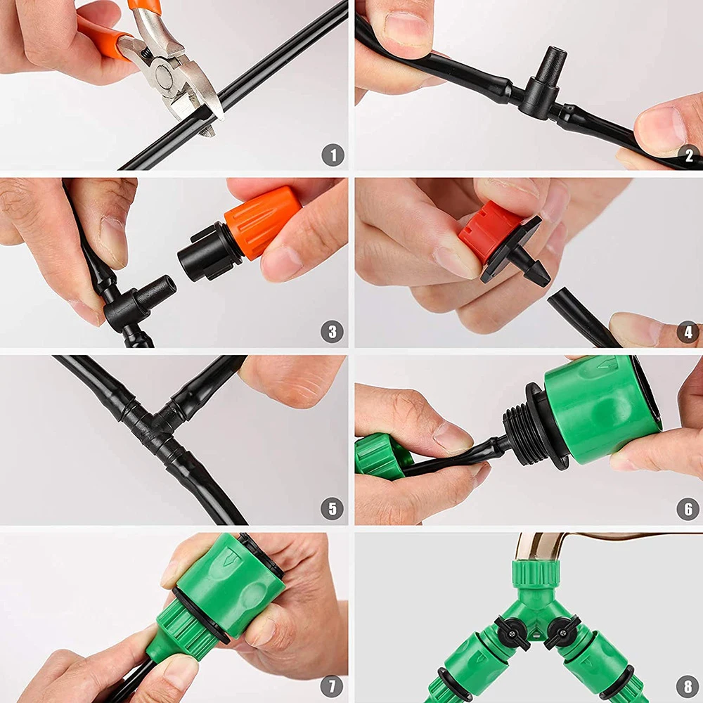 148pcs/set Automatic Watering Drip Irrigation Sprinkler Kit For Garden And Yard Cooling, Dust Removal And Irrigation System - 5