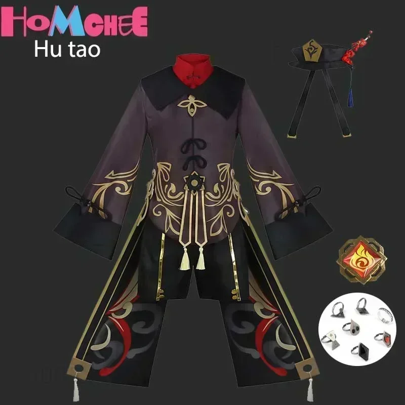 

Game Impact Hu tao Cosplay Costume Wig Ring Hat Asian Size Chinese Style Dress Hutao Cosplay for Women Kids