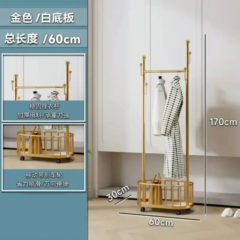 Household Bedroom Coat Racks To Floor Mobile with Wheels Room Clothes Hangers Stand Hat Holder Garment Shoe Racks clothes rack shoe and hat racks