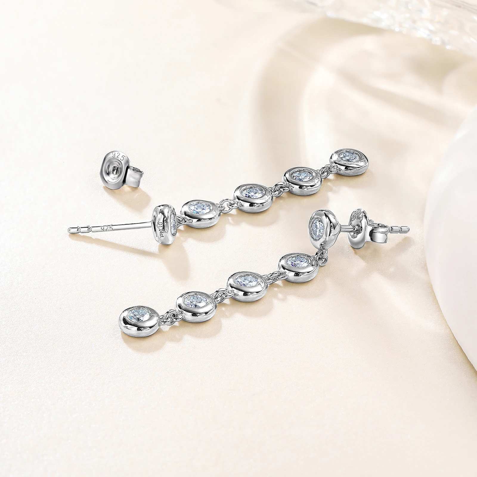 GZ ZONGFA 925 Sterling Silver Moissanite Drop Earrings for Women 1.0Ct D Color VVS1 Diamond Earrings  Gifts Fine Jewelry