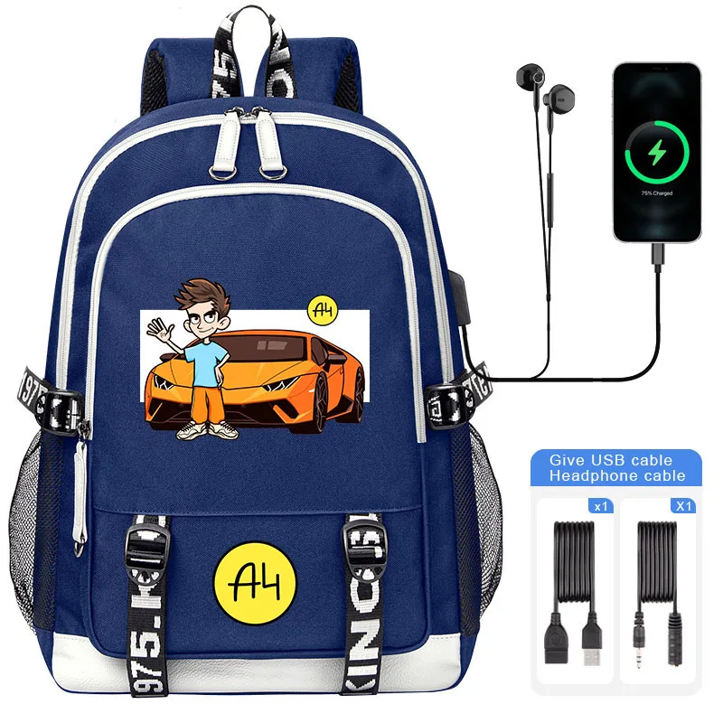 

New A4 Vlad Teenager USB Charging Boy Girl Backpack Merch A4 large capacity Women Men Kids School bag Mochila Travel Bagpack