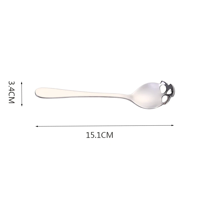 1/4pcs Stainless Steel Coffee Spoon Ice Cream candy tea Spoons Tableware Kitchen Tools Skull shape New  Dessert Snack