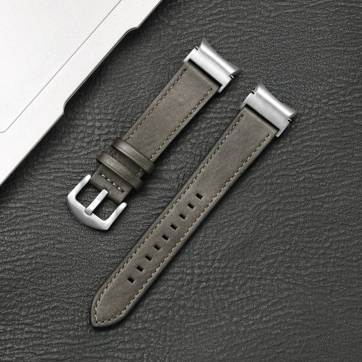 Calf Leather Strap - Premium No-Gap Smartwatch Band Bracelet