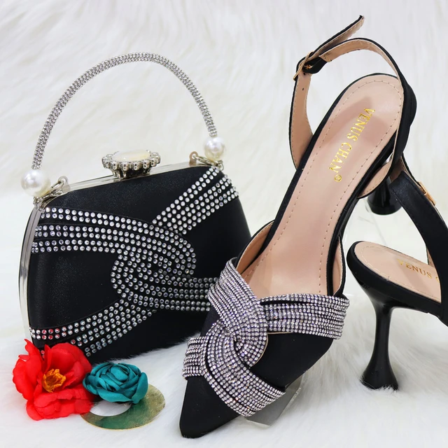 Sandals Shoes And Bag Set Designer African Italian Party Shoes With  Matching Bag