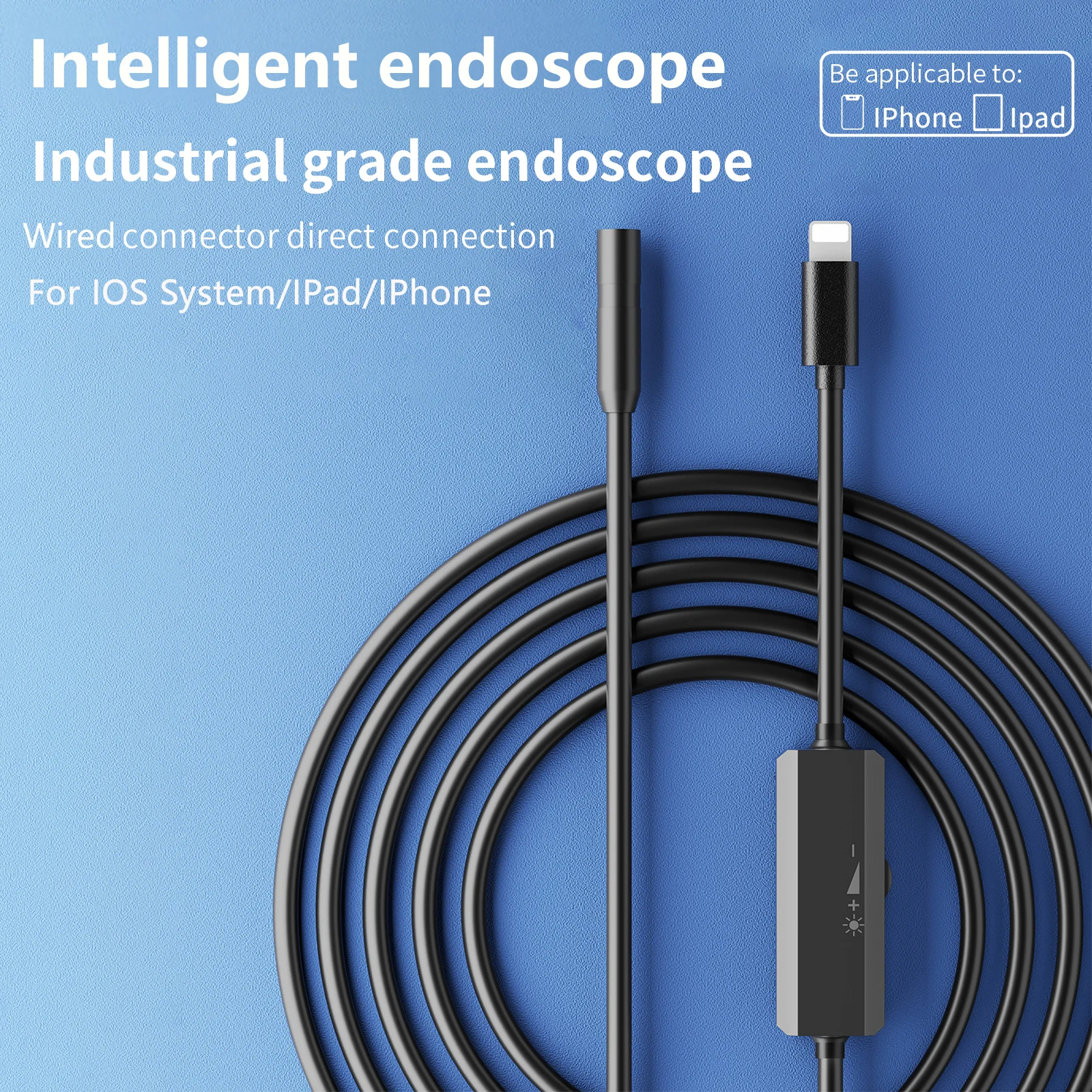 Endoscope Camera For iPhone APPLE Lightning 8MM Cars Endoscopic IP68 Waterproof 8 LEDs Borescope Inspection iPhone14 iPad iOS 1
