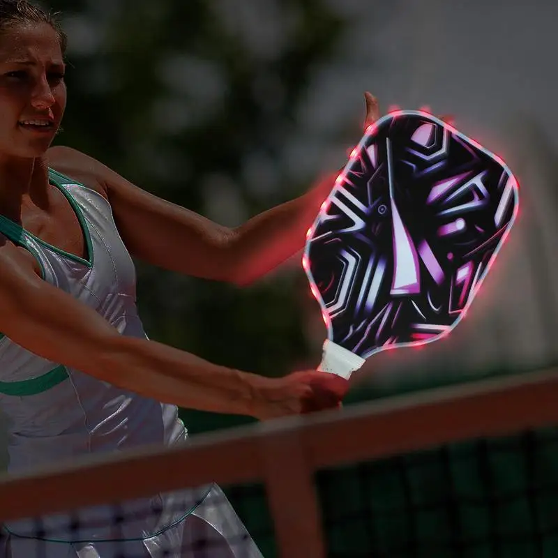 LED Pickleball Racket Pickleball Racket Lightweight LED Paddles Honeycomb Core Anti-slip Outdoor Supplies & Beginners