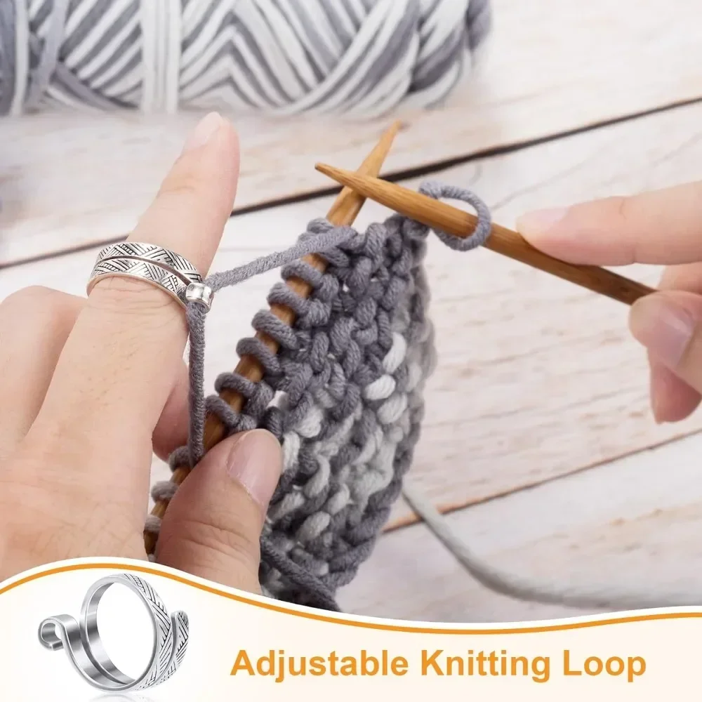 Crochet Tools Adjustable Crochet Tension Cat Ring Beginner Knitting Crochet Hook Ring Yarn Guide Finger Holders Thimbles Winder