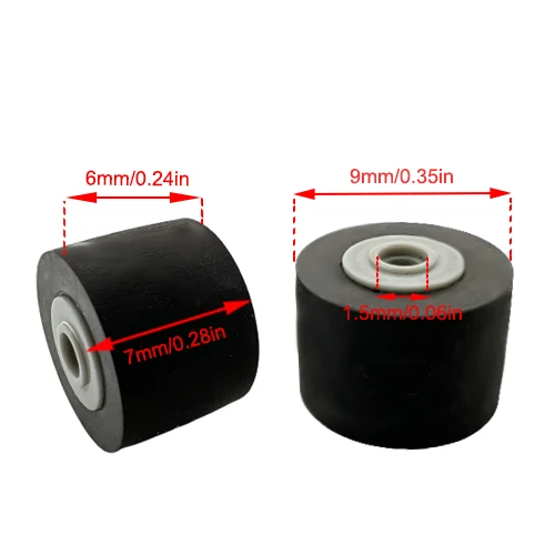 1pcs 9mmx7x6x1.5 카세트 데크 오디오 테이프 레코더 드라이브 용 고무 핀치 롤러 벨트 풀리 워크맨 스테레오 플레이어 액세서리