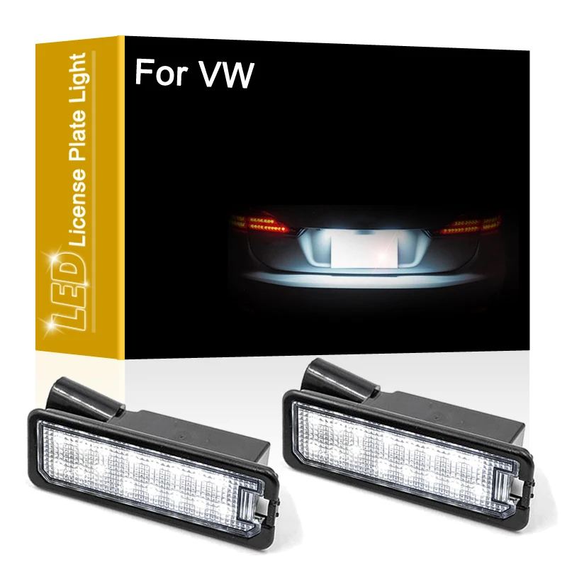 LED Number Plate Lamp For VW Amarok Passat CC Golf7 Passat B7/B8 New Beetle Polo Scirocco EOS White License Plate Light Assembly