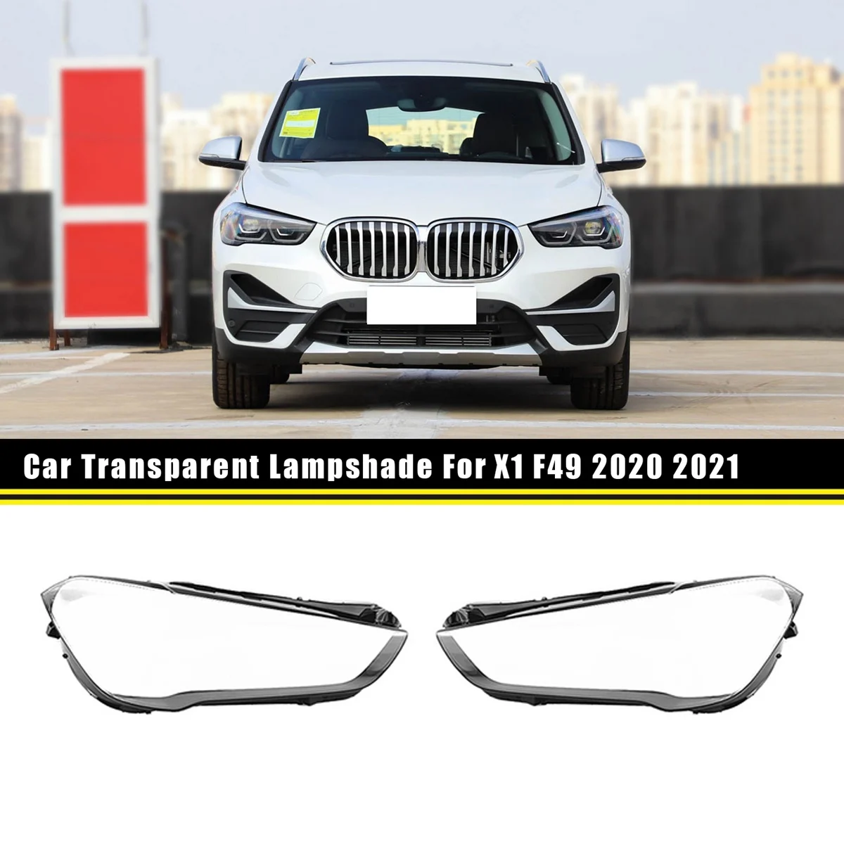 

For -BMW X1 F49 2020 2021 Car Transparent Lampshade Head Light Lamp Cover Glasses Lamp Shade Headlight Shell Cover Lens