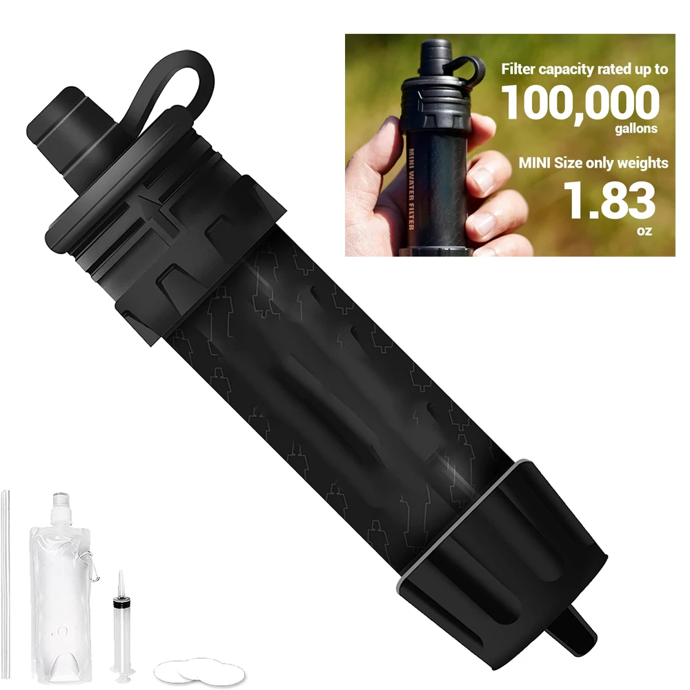 

Outdoor Survival Mini Water Filter Nature Nova Portable Emergency Safety Drinking Filtration System Hiking Camping Straw Gear