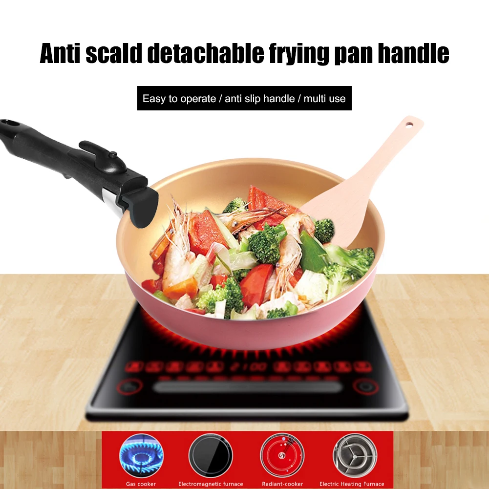 Universal Pan Pot Removable Handle Clip Grip Clamp Kitchen Outdoor Camping  Steel