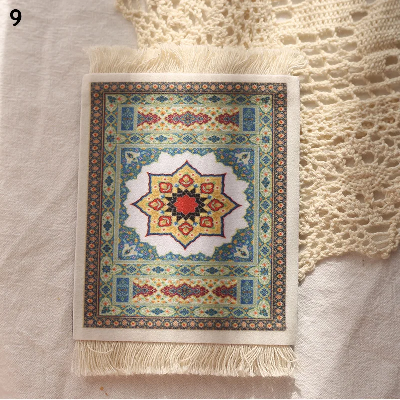 Persian Coaster Rubber Mat Placemats Coasters For Glasses Small Carpet For Computer Desk Place Mat Dinner Table Retro Non-slip