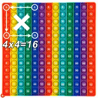 12x12 Multiplication Quick Push Pop Bubble Fidget Math Games, Times Table Numbers Counting Stationery Educational Toys for Kids 1